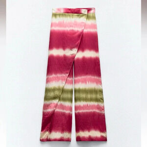 ZARA TIE DYE MULTICOLORED WRAP PANTS
